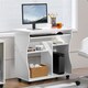 image 2 of Yaheetech Space-saving Computer Desk Wheels | White