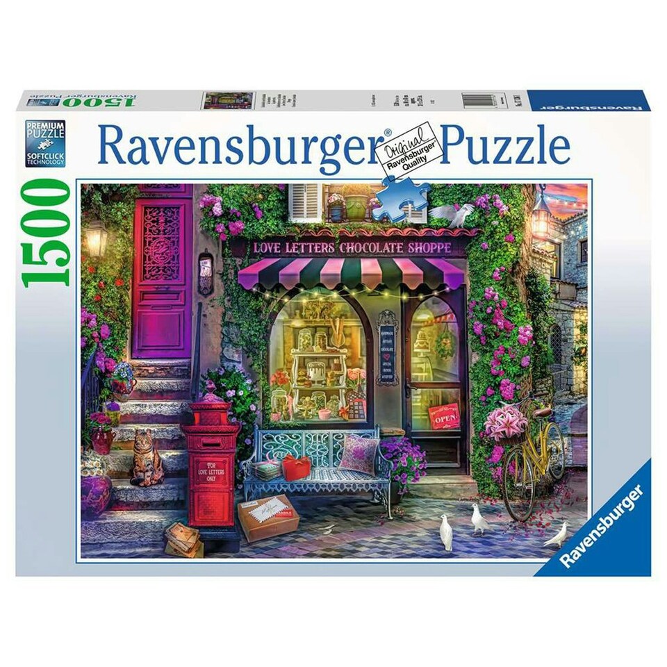 Ravensburger Love Letters Chocolate Shop 1500 Piece Jigsaw Puzzle