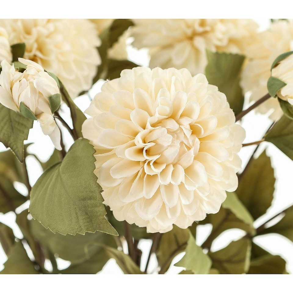 image 1 of Hill Interiors Dahlia Artificial Flower - White/Green - One Size