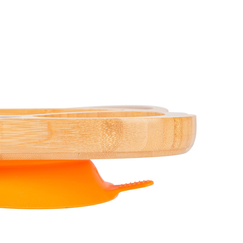 image 1 of Tiny Dining Children's Bamboo Suction Fox Plate - Orange | Orange | Orange