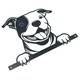 image 4 of Black Metal Peeking Staffie Silhouette with Fixing Plate Garden Ornament Gift