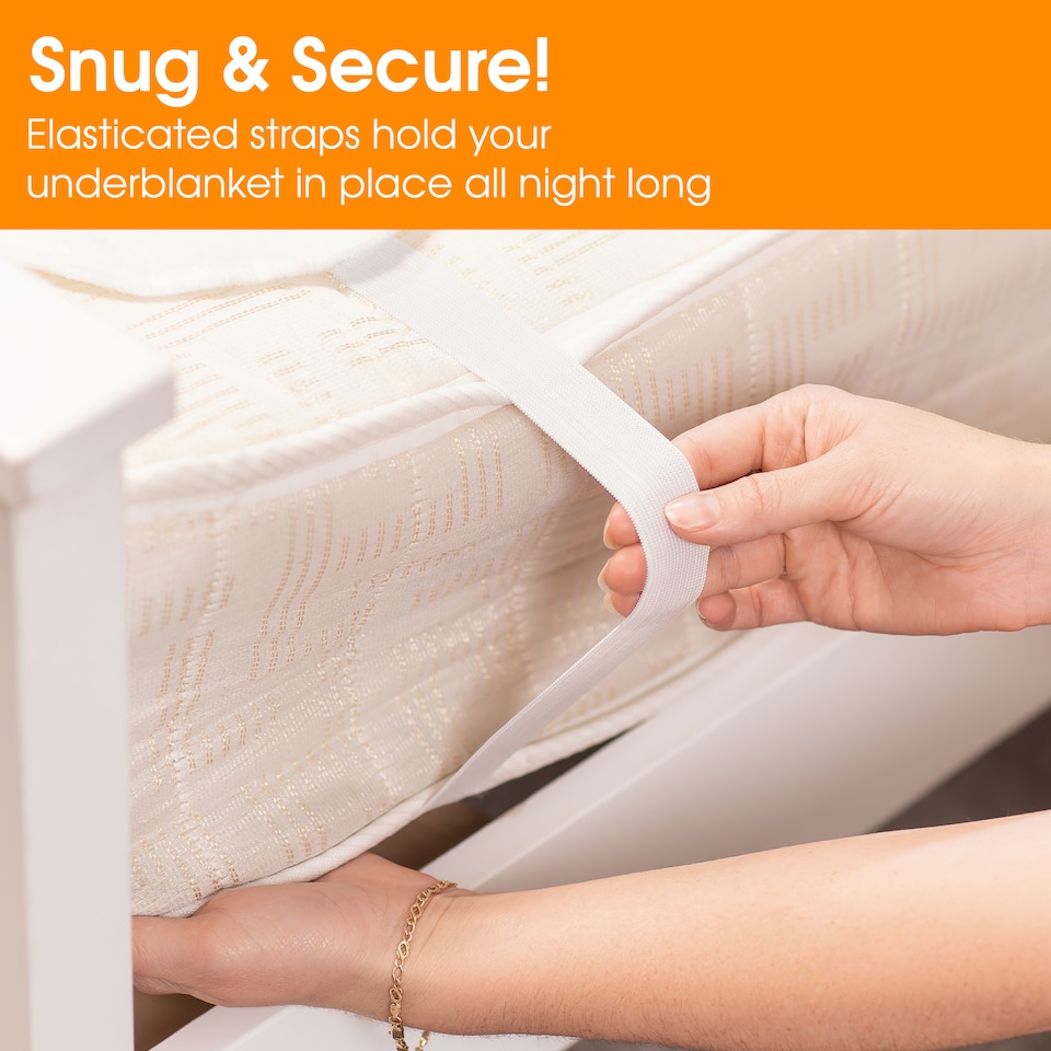 image 1 of Abode AESB1001 Single Electric Blanket 60W Heated Underblanket White 3 Heats