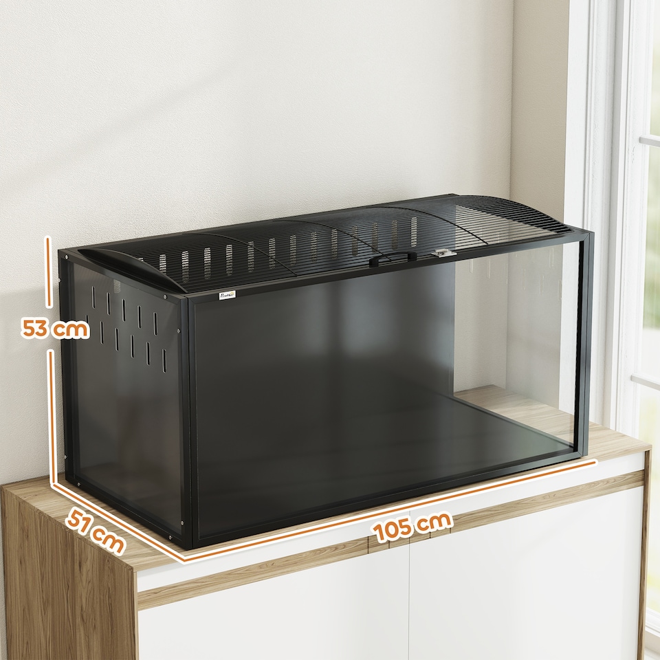 image 1 of PawHut Hamster Cage Steel Acrylic Frame Large Rat Cage with Openable Top