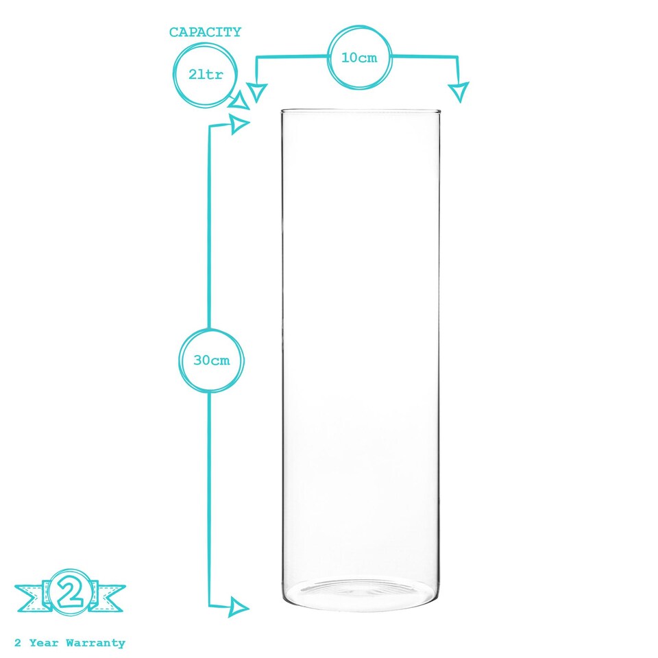 image 1 of Argon Tableware Glass Storage Jars - No Lid - 2 Litre - Kitchen Utensils Pot Bathroom Storage Open Container Glass Jar - Set of 6