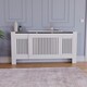 image 2 of Vida Designs Chelsea Radiator Cover Painted MDF Slatted Cabinet, White, 140-204cm