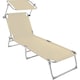 image 1 of Sun Lounger - foldable, adjustable sunshade and 4-step backrest | Cream | beige | 1