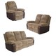 image 2 of Electric Recliner Fabric Cord Sofa Suite With Armchair 2-Seater And 3-Seater Sofa In Brown