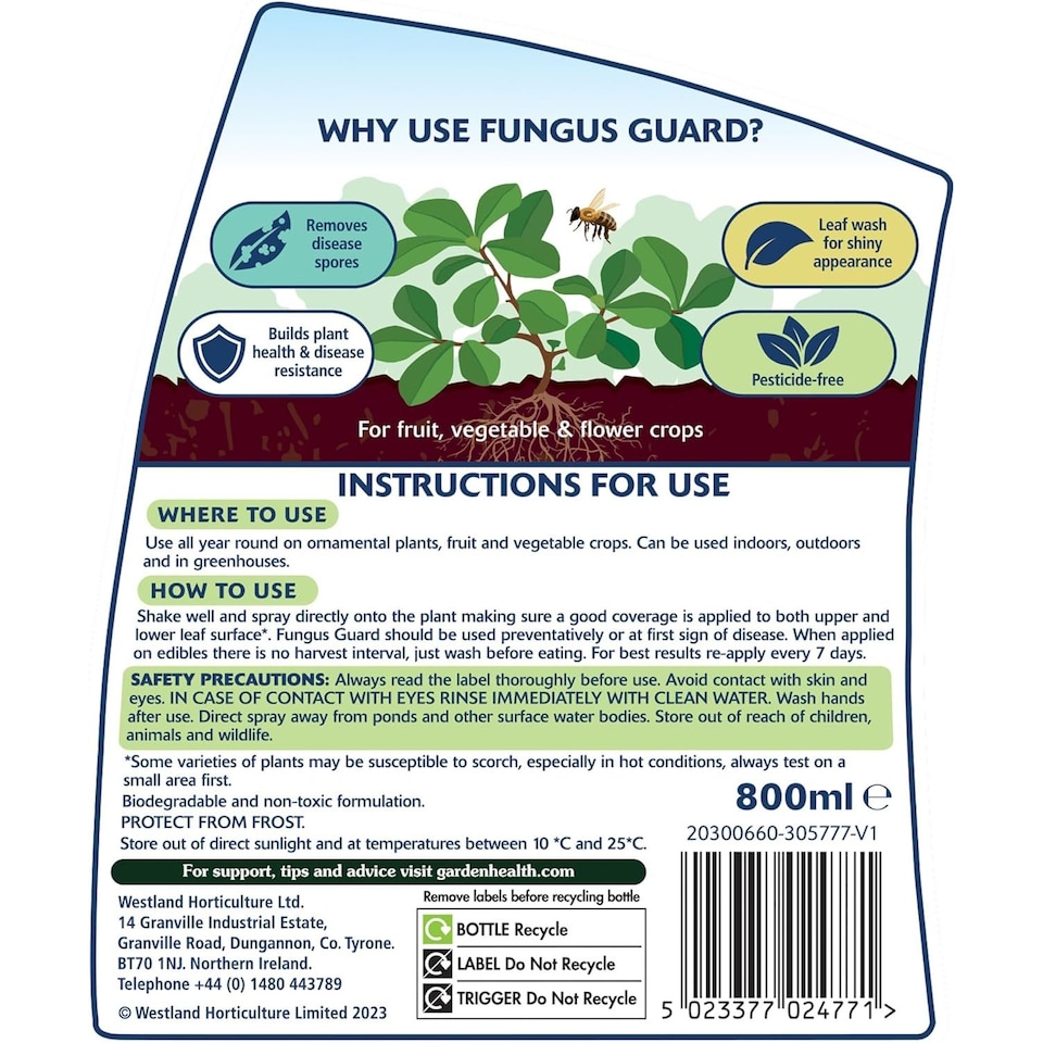 image 1 of Westland Fungus Guard Ready To Use Spray 800ml