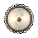 image 4 of Traditional and Classic Antique Brass and Floral Glass Flush Ceiling Light | Gold | Antique Brass | 1