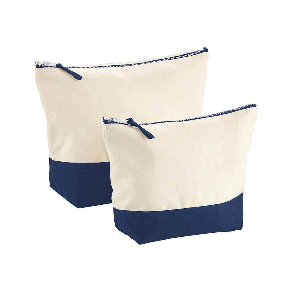Westford Mill Dipped Base Accessory Bag - Natural/Navy - 9cm x 19cm x 18cm Cream