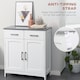 image 6 of kleankin Freestanding Bathroom Cabinet, Storage Cupboard with 2 Drawers, Double Doors, Adjustable Shelf, White
