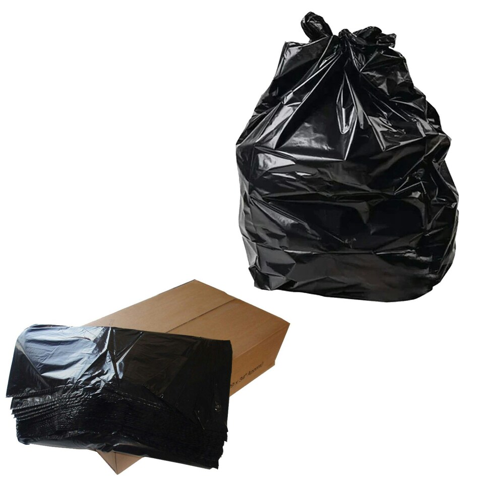 image 1 of 400 x Strong Black 18x29x33" Rubbish Waste Refuse Sacks Ideal For All Kinds Of Bins & House Removal Black