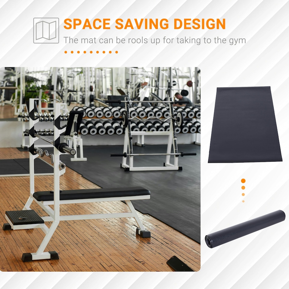 image 1 of HOMCOM Thick Equipment Mat Gym Exercise Fitness Workout Tranining Bike Protect