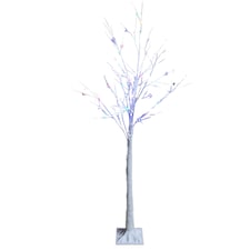 1.8m (6ft) Outdoor Christmas Light Up White Birch Tree with 80 Multicoloured LEDs
