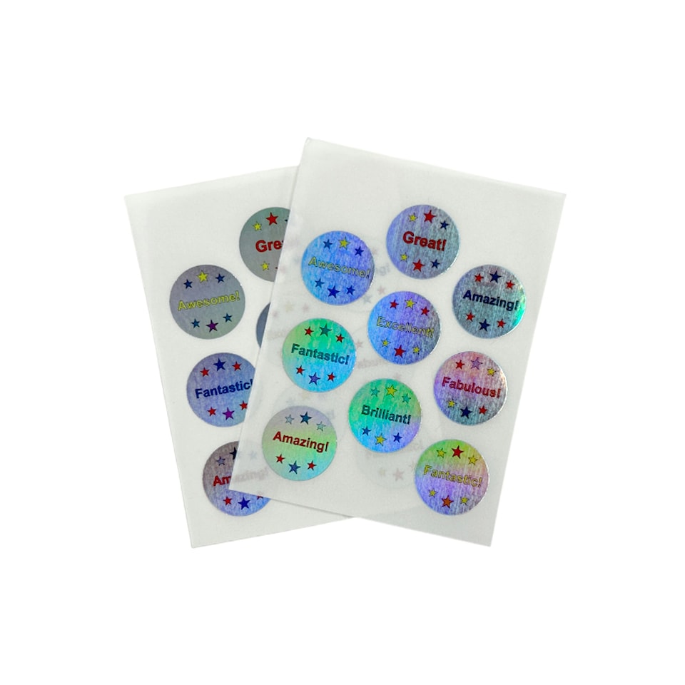 image 1 of Pack of 18 Cool Holographic Round Labels 24mm