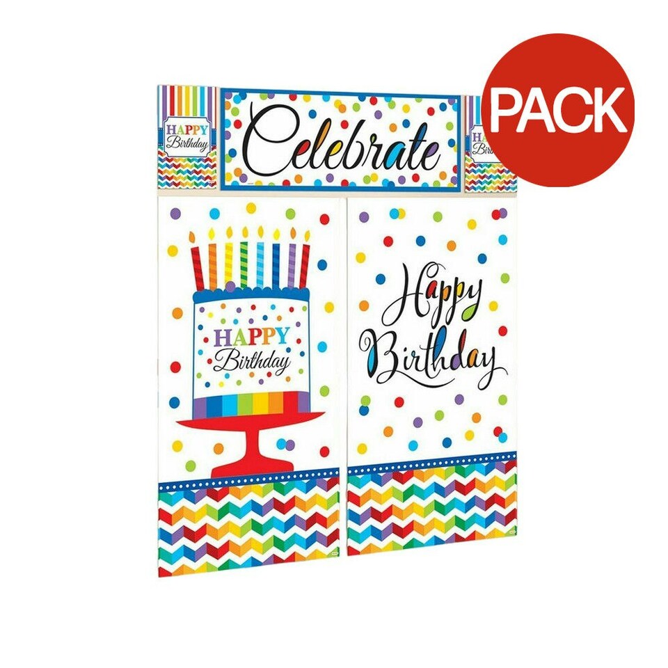 Amscan Happy Birthday Wall Decoration (Pack of 5) - Multicoloured - One Size