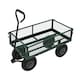image 8 of Heavy Duty Metal Gardening Trolley - Green Trailer Cart