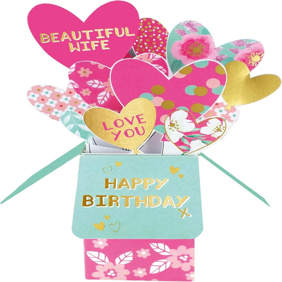 image 1 of Beautiful Wife Love Pops! Birthday Pop Up Greeting Card