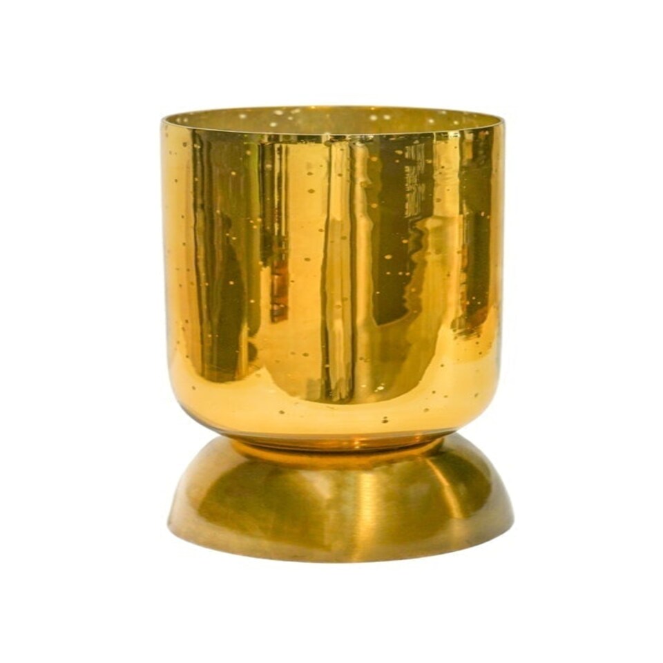 image 1 of Regency Metalic Tiered Decorative Vase - Glass - L15 x W15 x H23.5 cm - Gold Gold