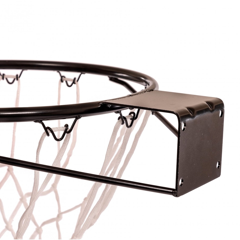 image 1 of Heavy Duty Wall Mounted Full Size Black Basketball Hoop Rim and Net