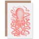 image 1 of Pink Coral Octopus Sea Animal Vintage Art Card