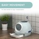 image 5 of PawHut Futuristic Capsule-Shaped Cat Litter Box w/ 2 Doors Scoop Drawer Blue