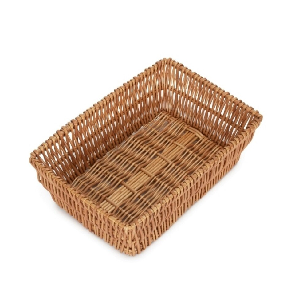 image 1 of Jumbo Wicker Packaging Wicker Tray Brown | Brown