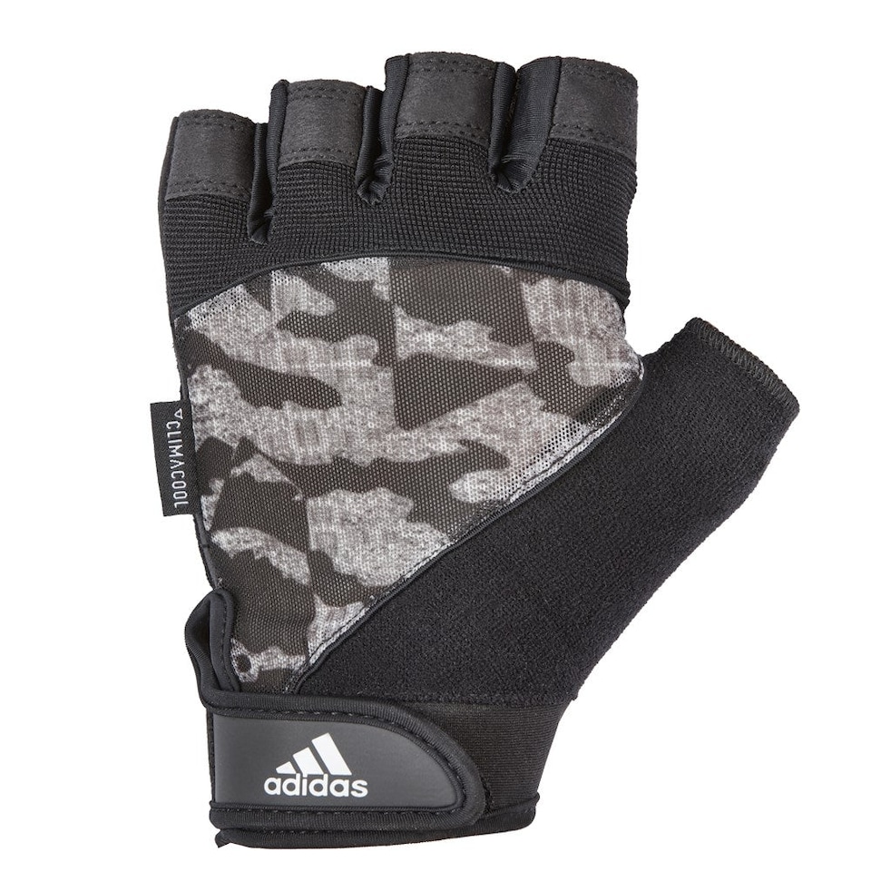 image 1 of Adidas Half-Finger Performance Weightlifting Gloves, Aeroready, Grey | Multi | Grey | XL