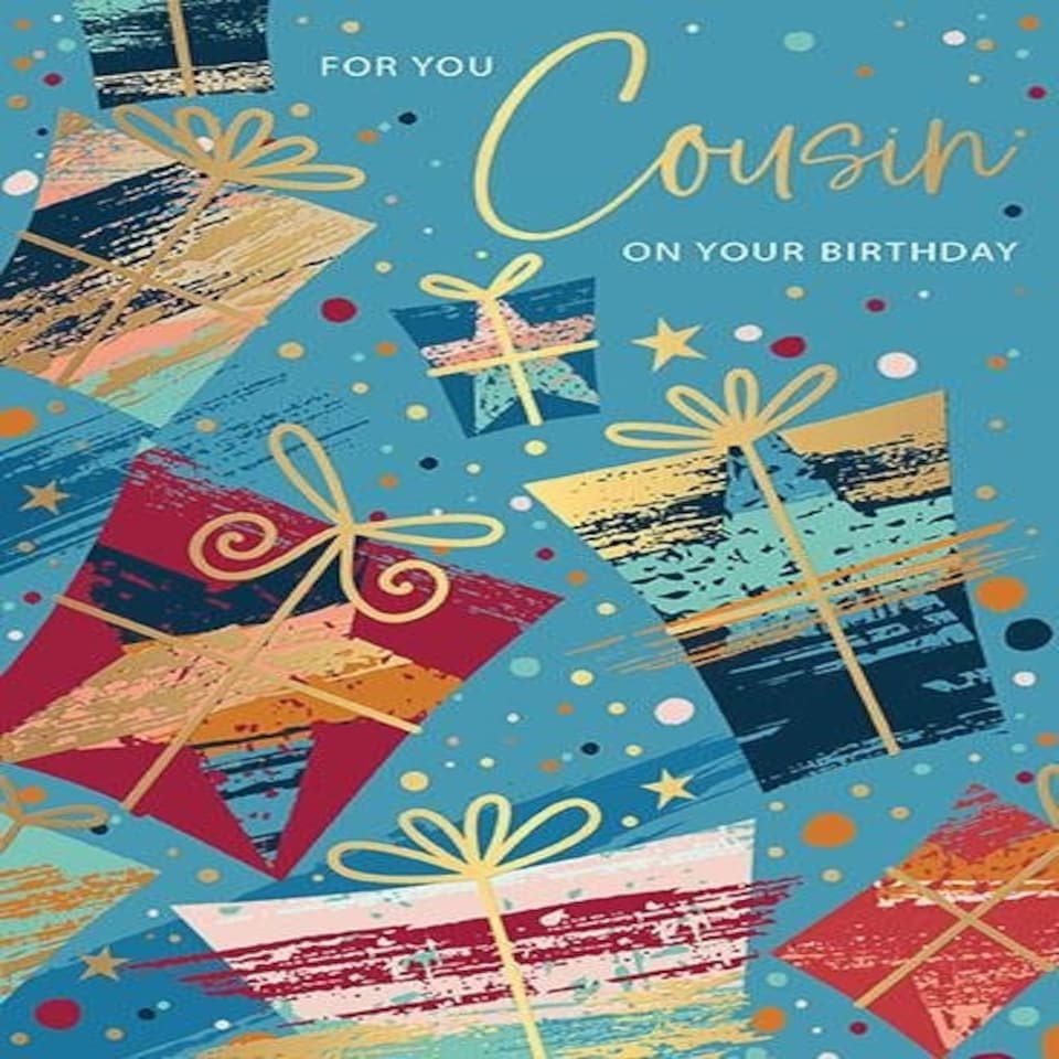 Words 'n' Wishes Traditional Cousin Birthday Card for a Male, Cousin Birthday Card for a Boy, Multi-Coloured 20.3 x 13.4 cms