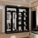 image 3 of Modern Mirror Sliding Wardrobe with Gloss Strips & Storage