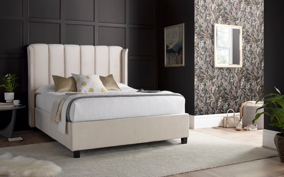 image 1 of Aurora Warmstone Velvet Ottoman Bed And Super Ortho Orthopaedic Mattress Double | Multi