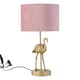 image 2 of Flamingo - Gold Table Lamp with Pink Velvet Shade Gold | Pink