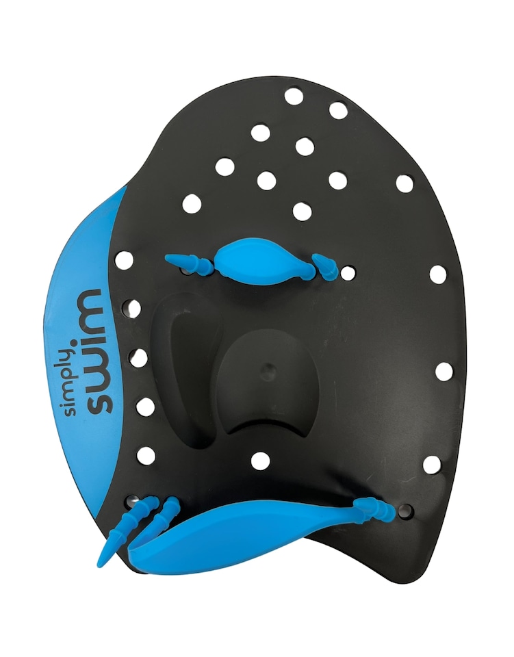 image 1 of Simply Swim Hand Swim Paddles - Black/Blue
