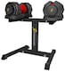 image 7 of Strongology Urban25 Red Adjustable Dumbbell Pair with Free Durable Steel Adjustable Urban25 Dumbbell Floor Stand