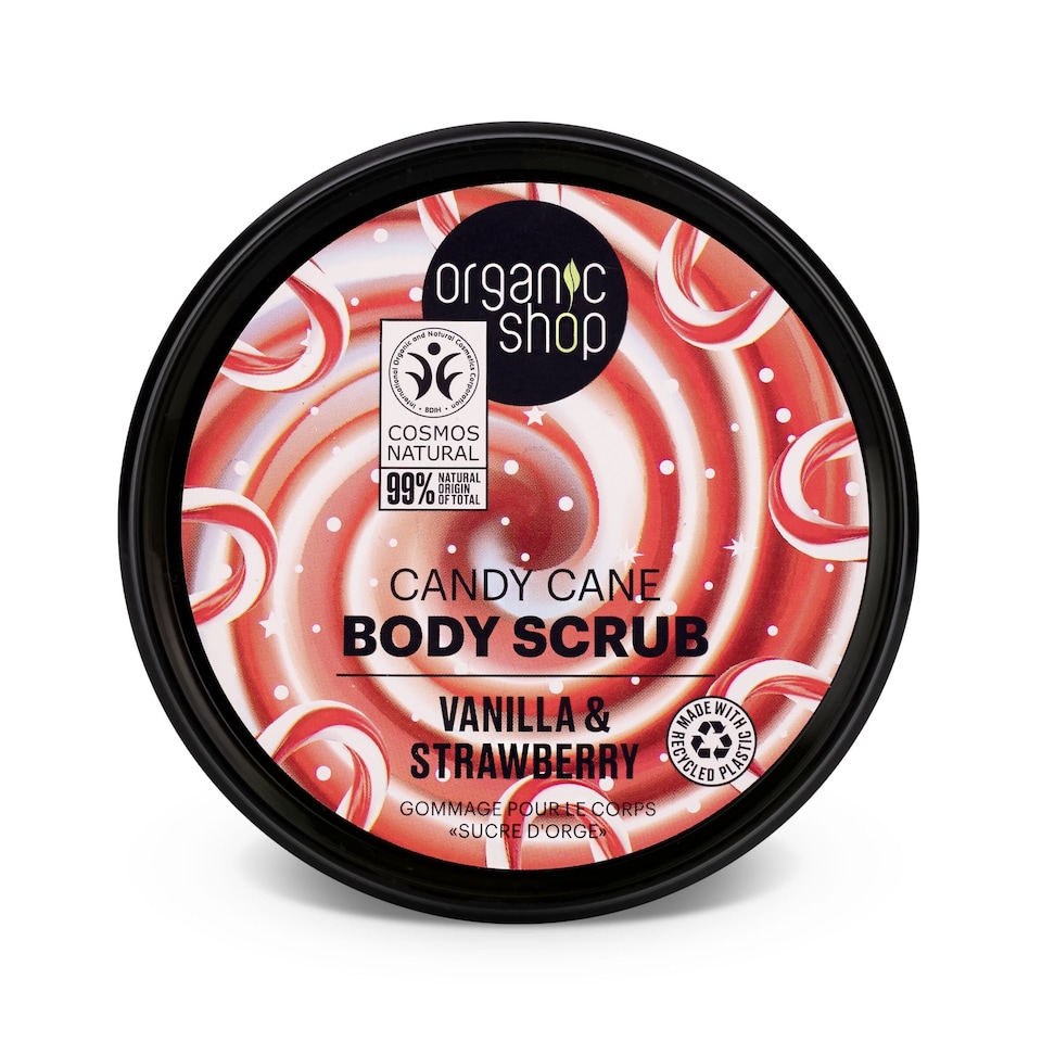 image 1 of Organic Shop Candy Cane Body Scrub Vanilla&Strawberry 250ml