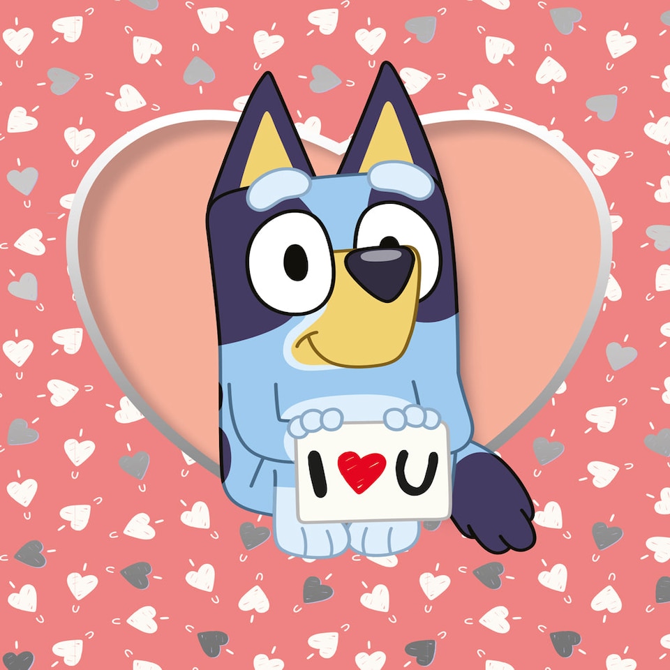 image 1 of BLUEY 'I LOVE YOU' VALENTINE'S DAY CARD