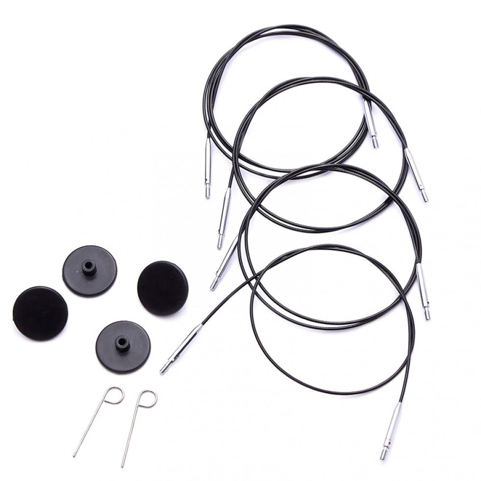 KnitPro Cable: Fixed: Interchangeable: Black: 56cm in Black