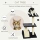image 3 of PawHut Cat Tree Tower with Sisal Scratch Post, Arc Perch, 72cm, Black