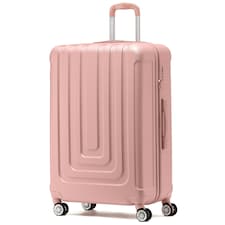 Flight Knight Premium Lightweight Suitcase - Built-in Side Lock - 8 Spinner Wheels - ABS Hard Shell Carry On Or Check in Luggage - 100 Airlines Approved Pink | Rose Gold | Large