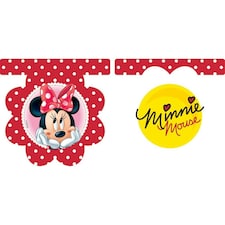Disney Dotted Minnie Mouse Flag Banner - Red/White/Yellow - One Size
