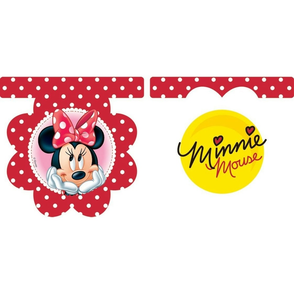 image 1 of Disney Dotted Minnie Mouse Flag Banner - Red/White/Yellow - One Size