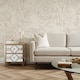 image 2 of Gentle Roses Full Wall Mural in Mushroom and Cream | Cream | Mushroom And Cream | Large (300cm x 240cm)