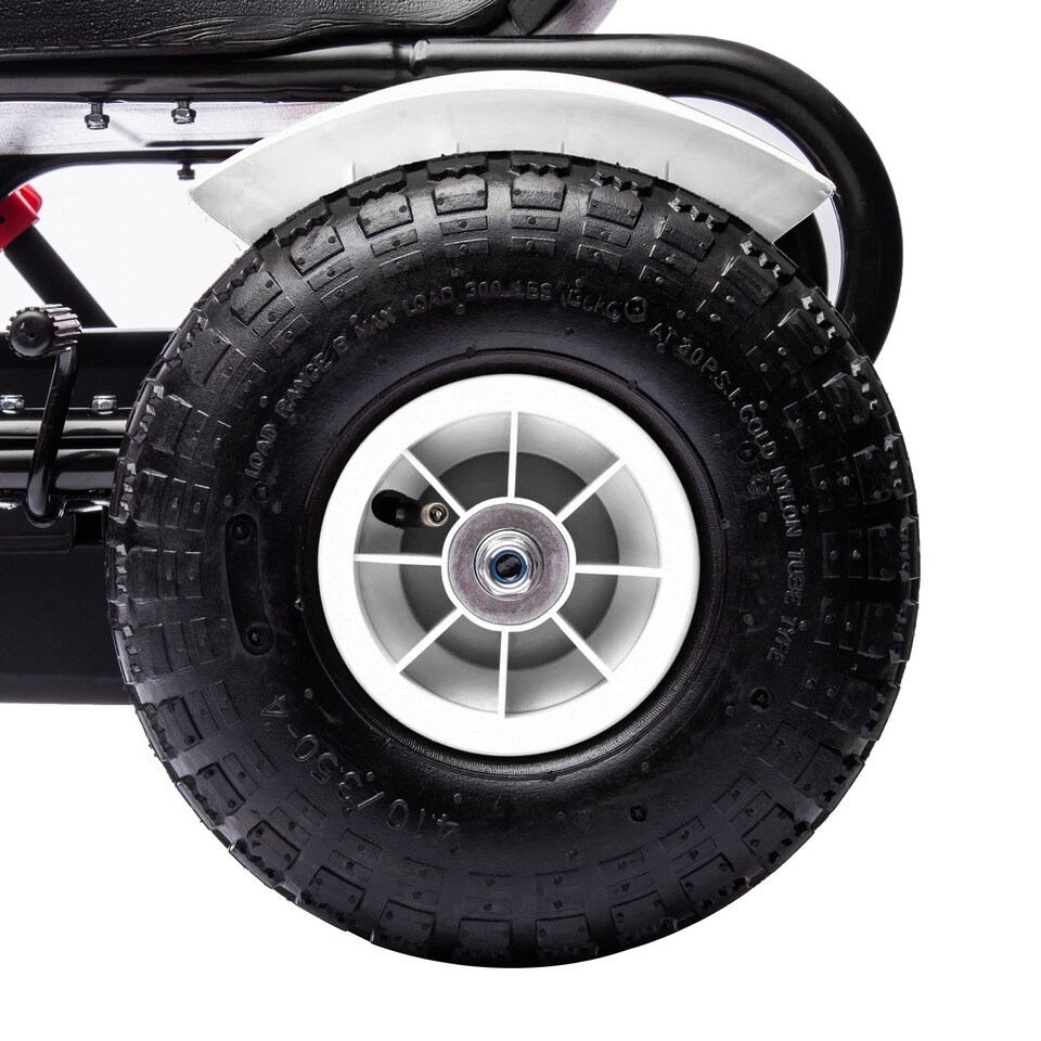 image 1 of HOMCOM Children Pedal Go Kart, Kids Ride On Racer with Adjustable Seat, Inflatable Rubber Tyres, Handbrake, for Ages 5-12 Years - White