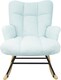 image 2 of Alivio Comfortable Teddy Rocking Arm Chair with High Backrest (Blue)
