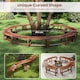 image 5 of COSTWAY Patio Curved Bench Solid Wood Fire Pit Bench for 2-3 People