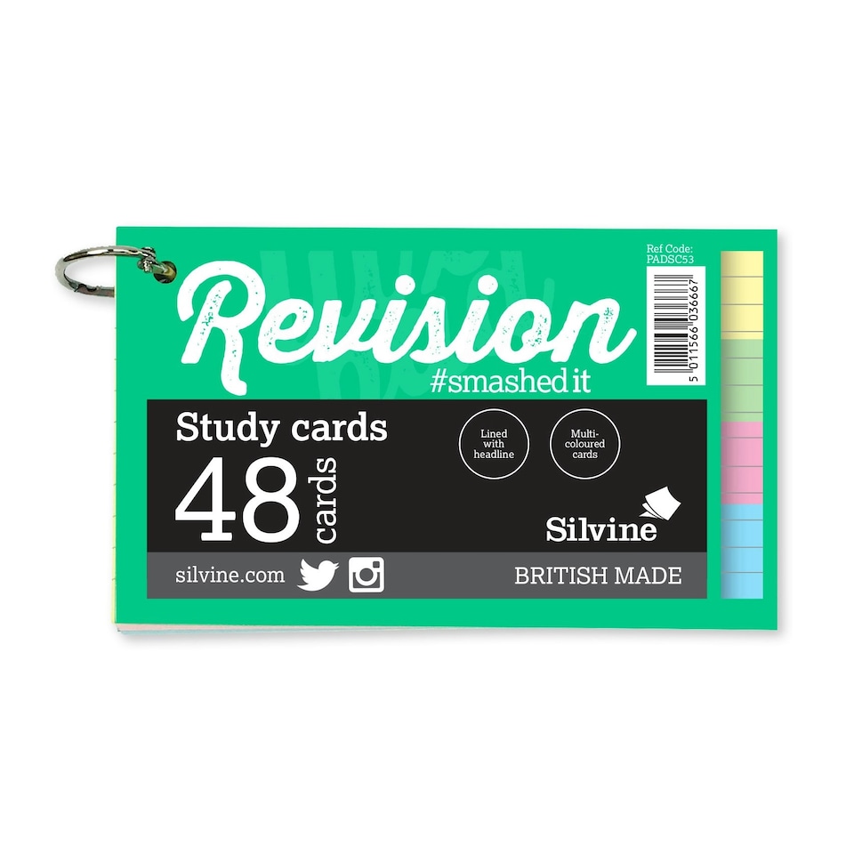 image 1 of 48 Assorted Colour 5x3" Revision Cards on Binding Ring
