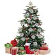 image 2 of Living and Home 24 Pcs Artificial Poinsettia Flowers Christmas Tree Ornament Set- Silver