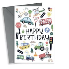 cute Transport Birthday Card For Him