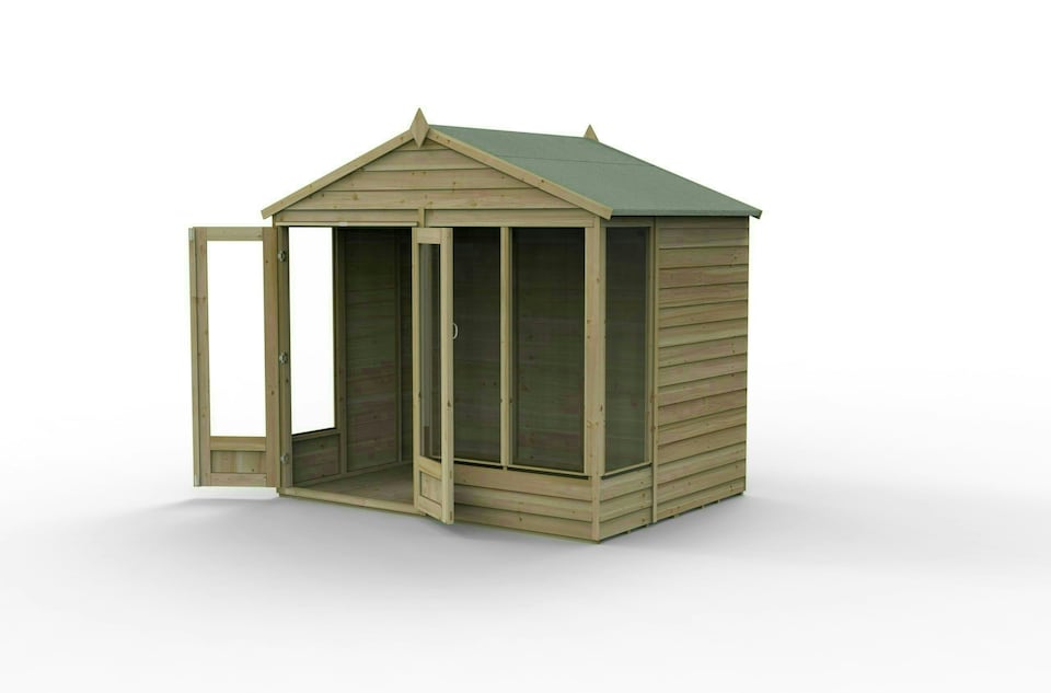image 1 of Forest Garden 4LIFE Apex Summerhouse 8x6 - Double Door - 4 Window