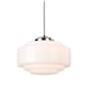 image 1 of Art Deco Pendant Light Chrome with Opal White Glass